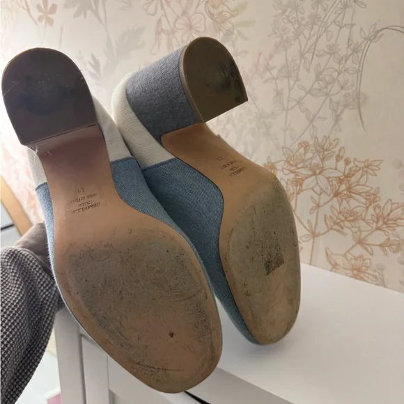 Gorgeous Denim and Cream Ankle Booties - Made in Italy - Picture 4 of 5